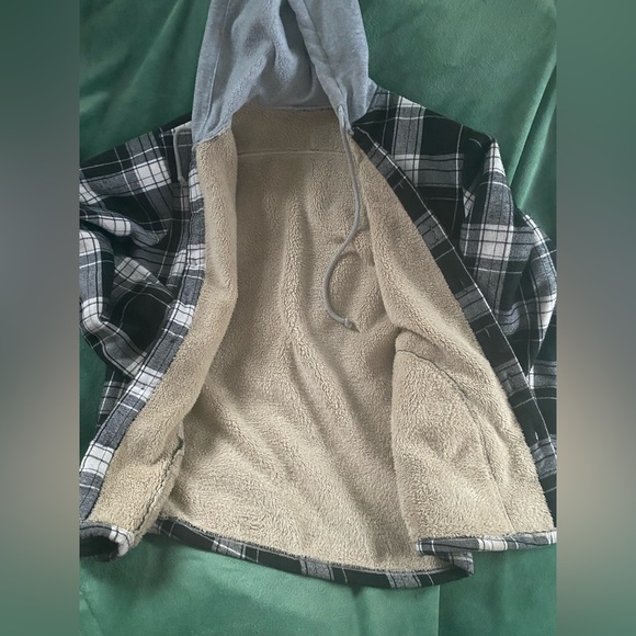 Flannel Shacket Hoodie - Picture 7 of 7